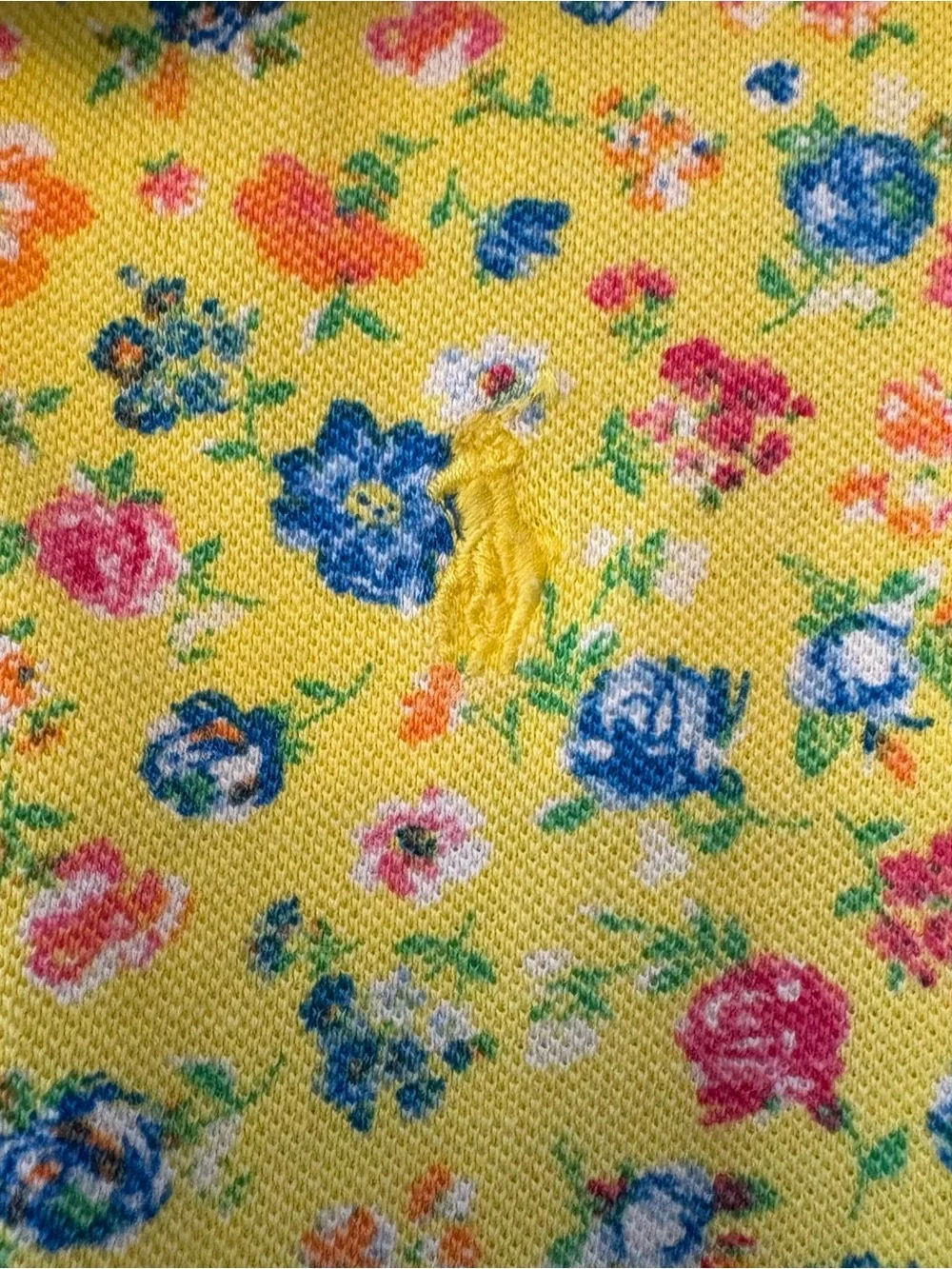 Ralph Lauren yellow floral short sleeve pique polo dress size 18 months